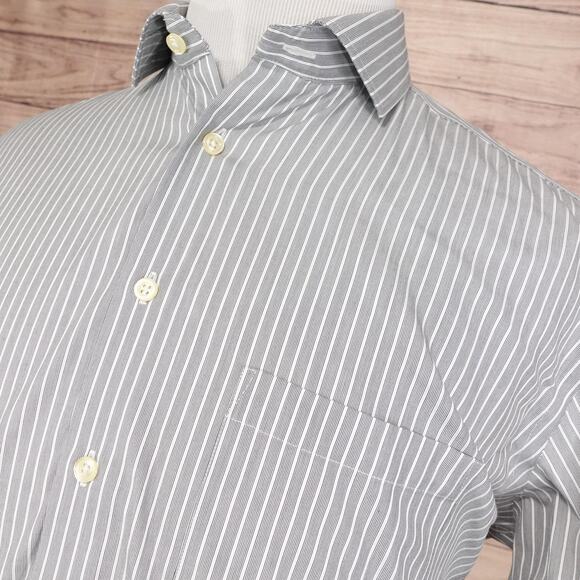 Pronto Uomo Shirt Mens 16 32/33 Stripe Long Sleeve Non-Iron Platinum - Picture 2 of 7